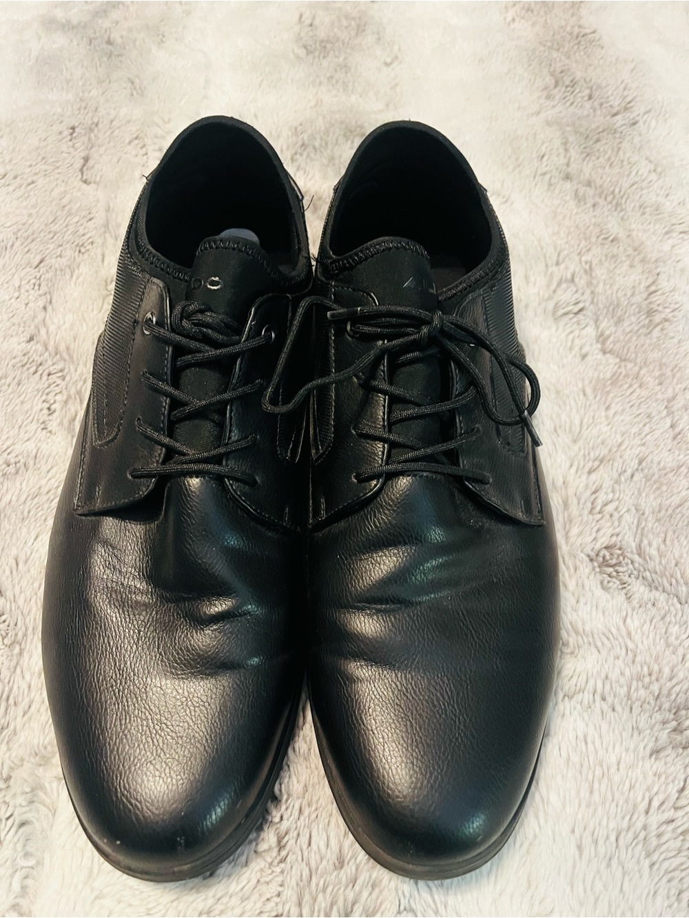Aldo Black Leather Lace-Up Oxfords